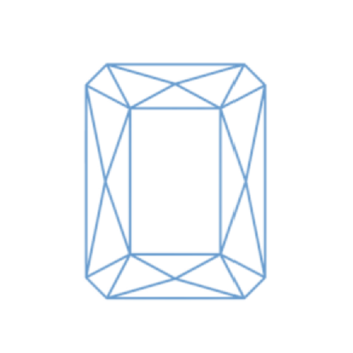 Emerald cut diamond blue clip art, which is like a rectangle with soft corners and edges.