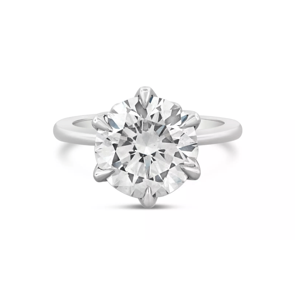 A simple round cut diamond engagement ring.