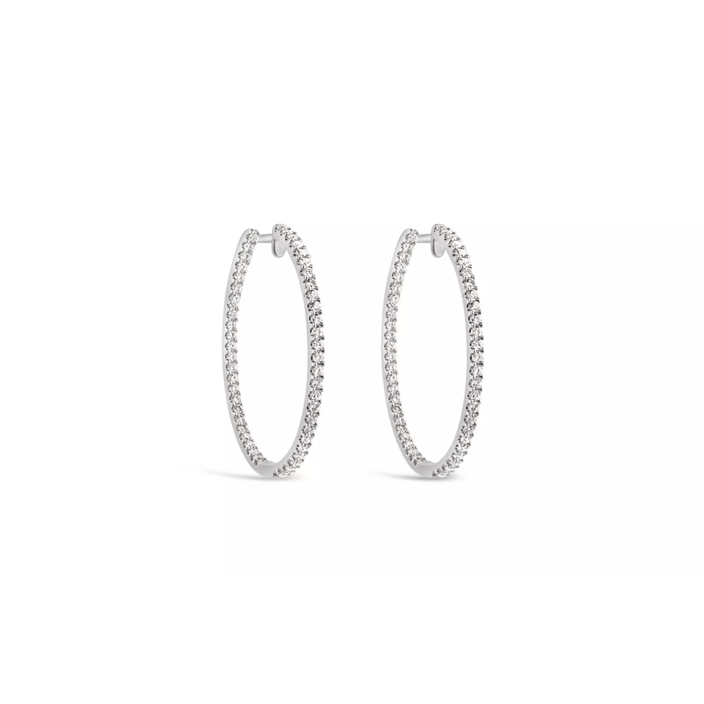 Diamonds hoops that are covered in diamonds.