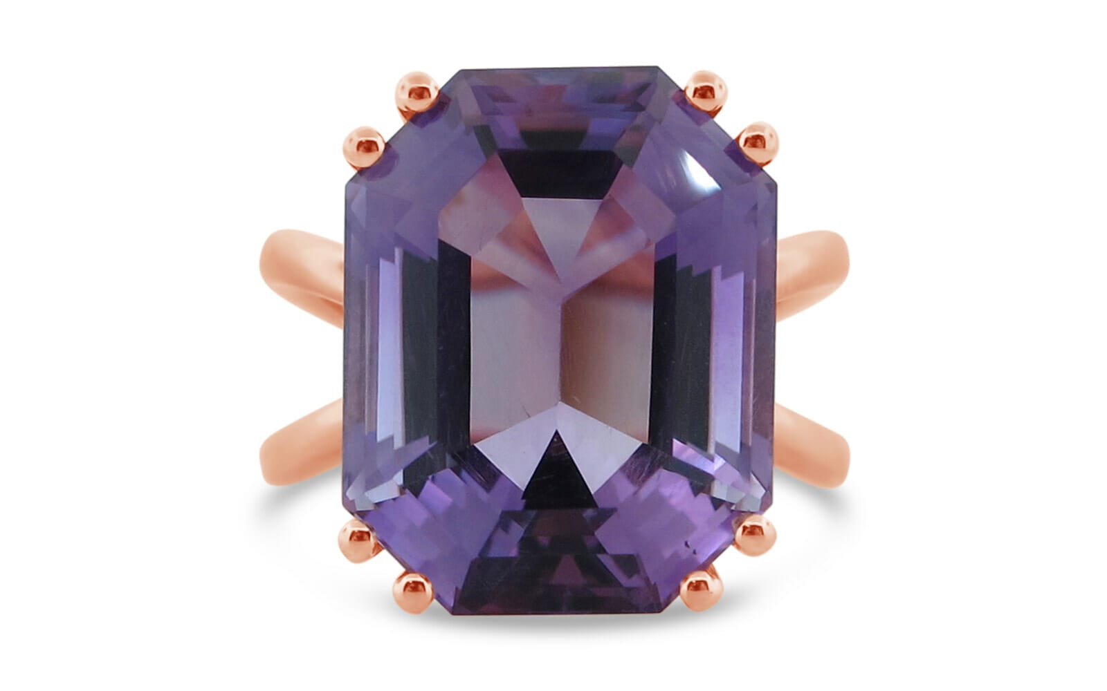 Rose Gold Purple Gemstone Ring