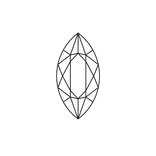 white background with black vector graphic of a marquise cut diamond