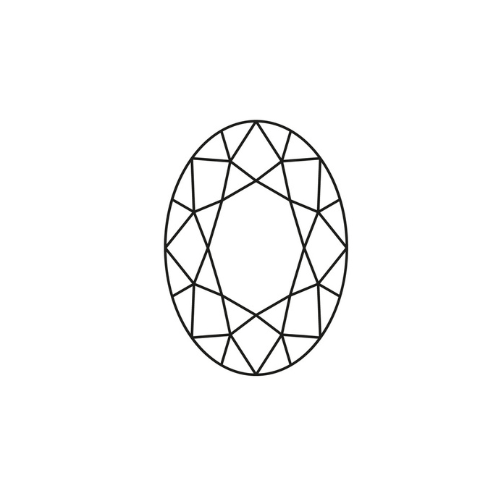 white background with black vector graphic of a oval shaped diamond